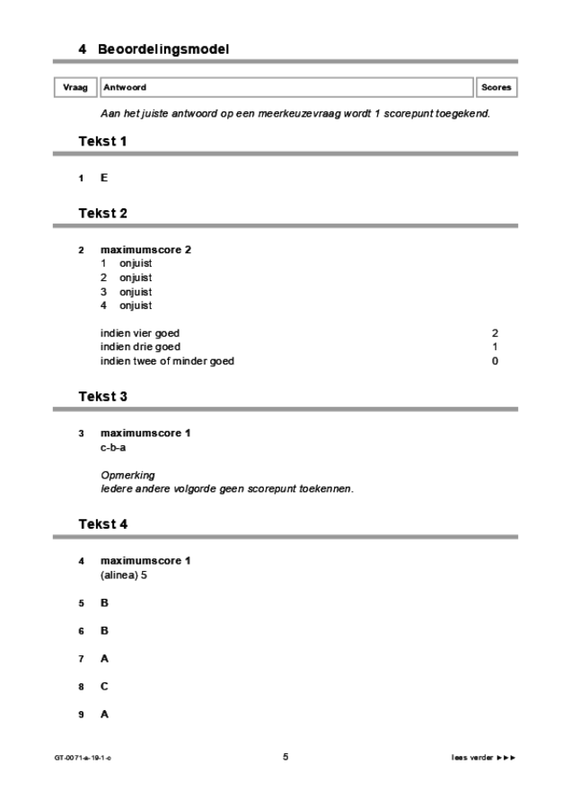 Correctievoorschrift examen VMBO GLTL Engels 2019, tijdvak 1. Pagina 5