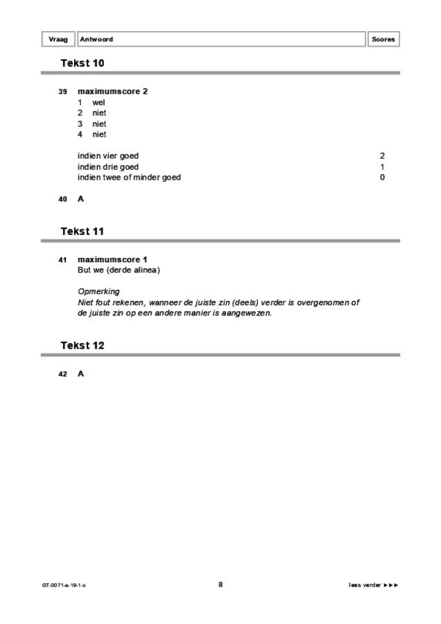 Correctievoorschrift examen VMBO GLTL Engels 2019, tijdvak 1. Pagina 8