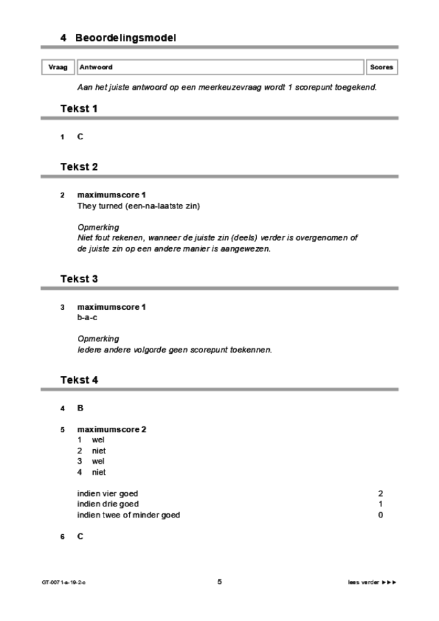 Correctievoorschrift examen VMBO GLTL Engels 2019, tijdvak 2. Pagina 5