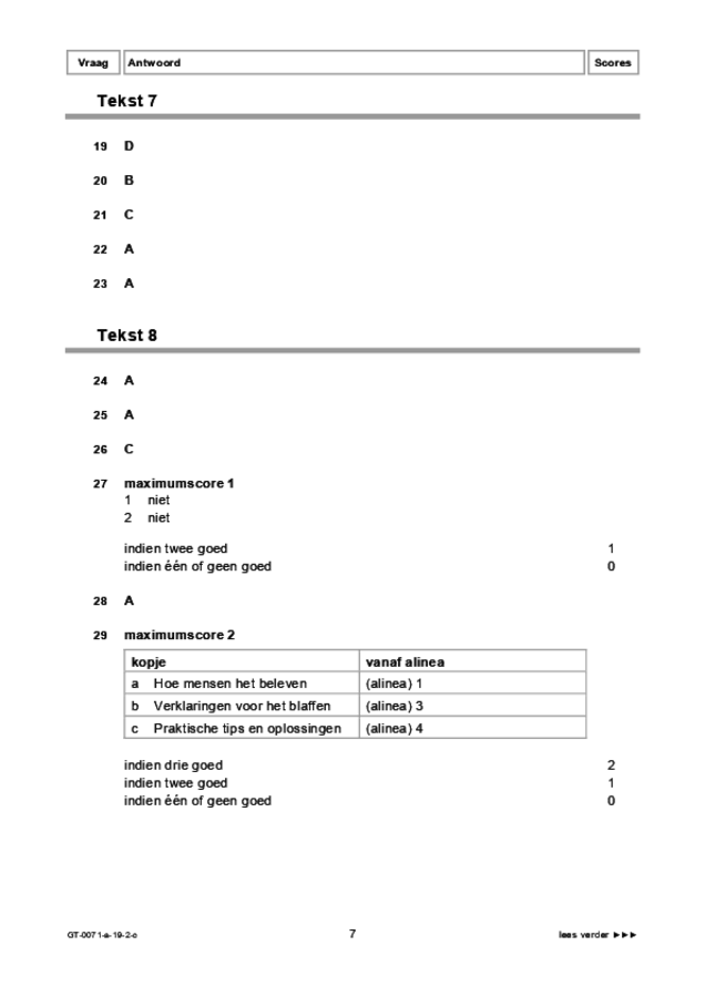 Correctievoorschrift examen VMBO GLTL Engels 2019, tijdvak 2. Pagina 7
