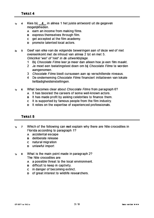 Opgaven examen VMBO GLTL Engels 2019, tijdvak 2. Pagina 3