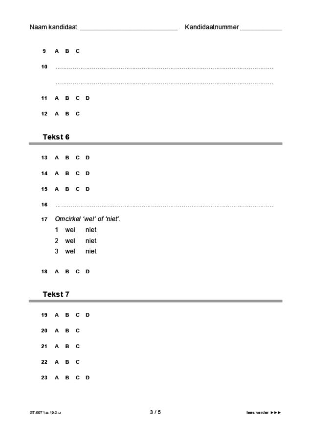 Uitwerkbijlage examen VMBO GLTL Engels 2019, tijdvak 2. Pagina 3