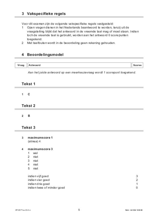 Correctievoorschrift examen VMBO GLTL Engels 2022, tijdvak 2. Pagina 5
