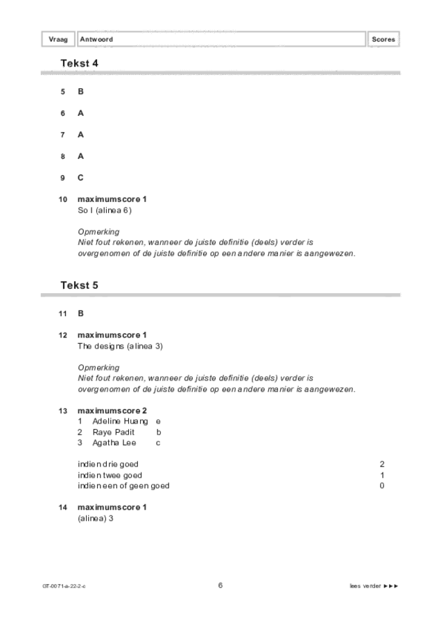 Correctievoorschrift examen VMBO GLTL Engels 2022, tijdvak 2. Pagina 6