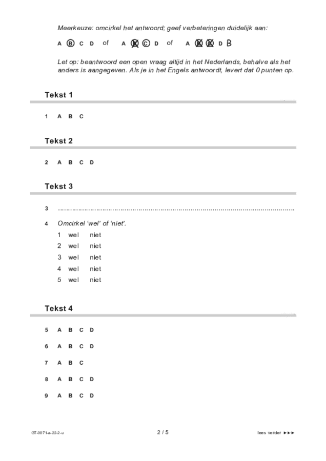 Uitwerkbijlage examen VMBO GLTL Engels 2022, tijdvak 2. Pagina 2