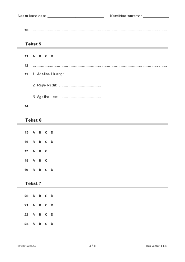 Uitwerkbijlage examen VMBO GLTL Engels 2022, tijdvak 2. Pagina 3