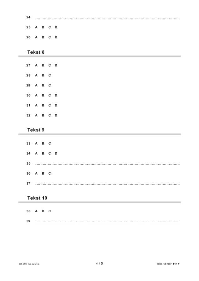Uitwerkbijlage examen VMBO GLTL Engels 2022, tijdvak 2. Pagina 4