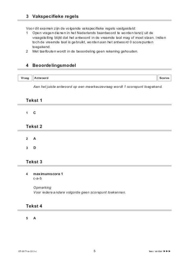 Correctievoorschrift examen VMBO GLTL Engels 2022, tijdvak 3. Pagina 5
