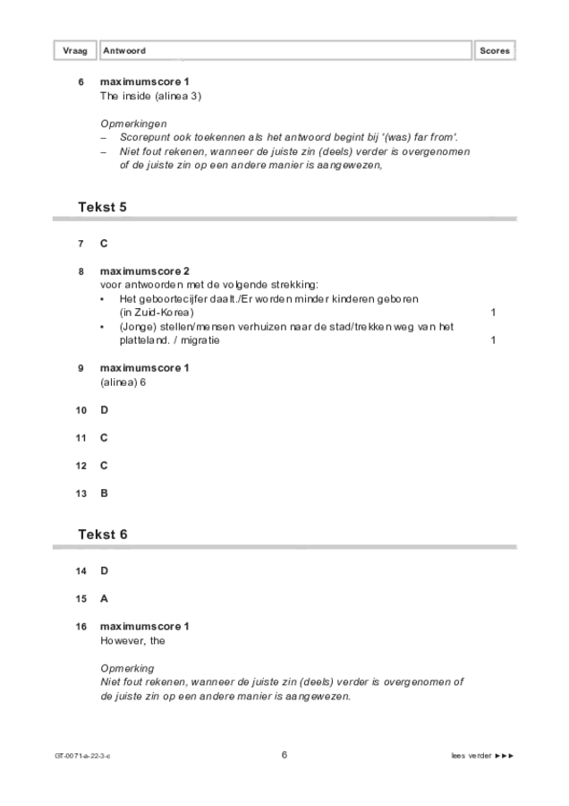 Correctievoorschrift examen VMBO GLTL Engels 2022, tijdvak 3. Pagina 6