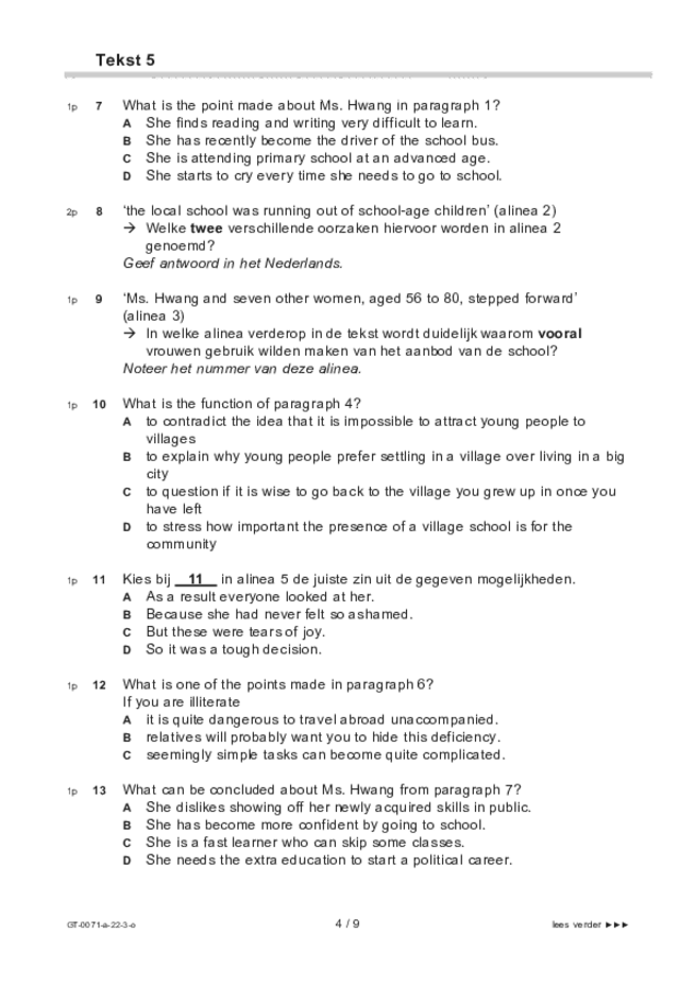 Opgaven examen VMBO GLTL Engels 2022, tijdvak 3. Pagina 4