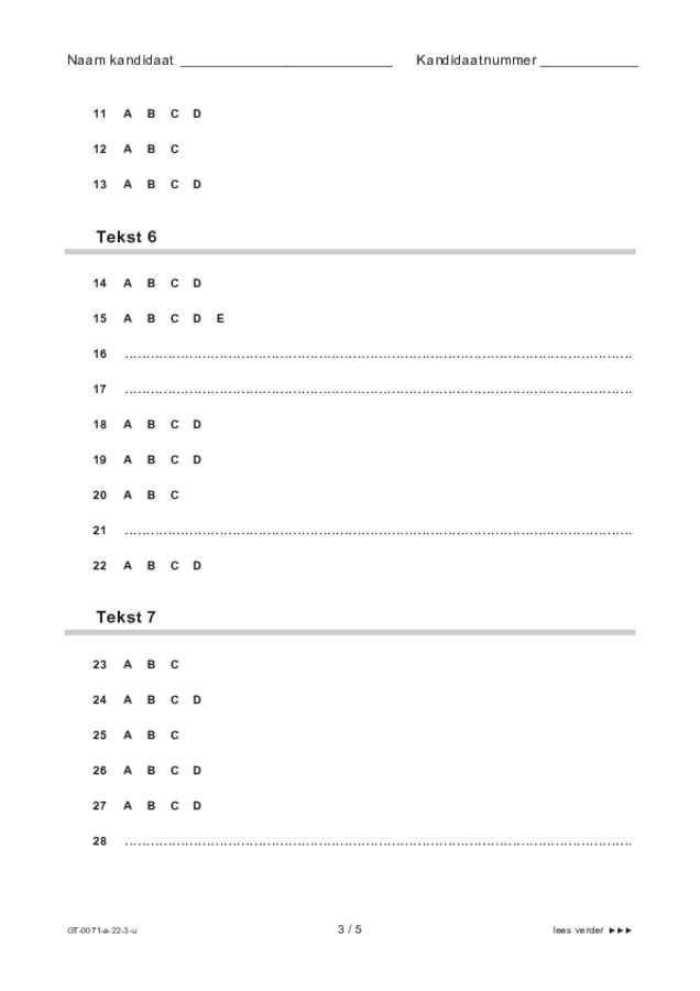 Uitwerkbijlage examen VMBO GLTL Engels 2022, tijdvak 3. Pagina 3