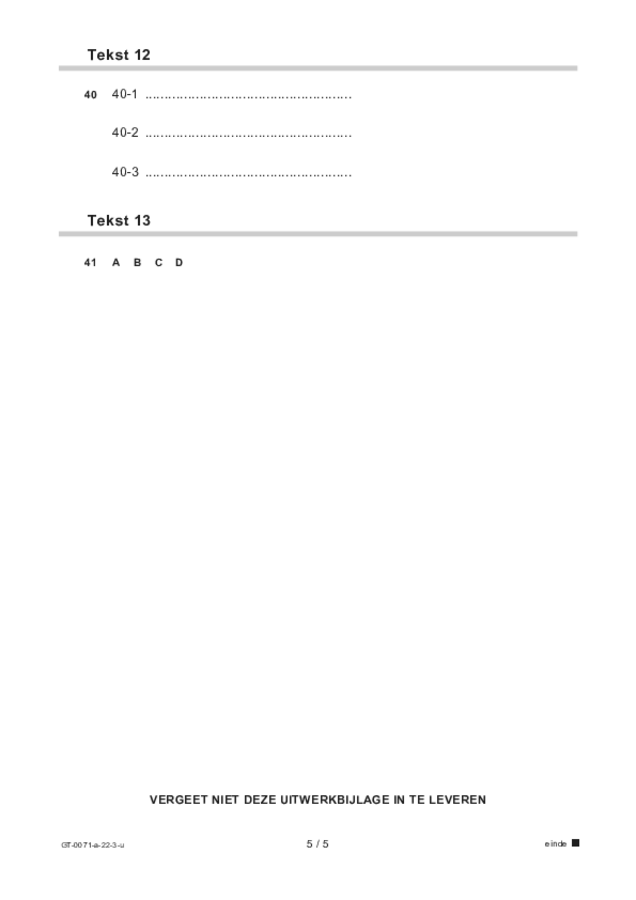 Uitwerkbijlage examen VMBO GLTL Engels 2022, tijdvak 3. Pagina 5