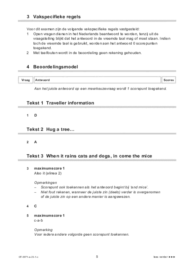 Correctievoorschrift examen VMBO GLTL Engels 2023, tijdvak 1. Pagina 5