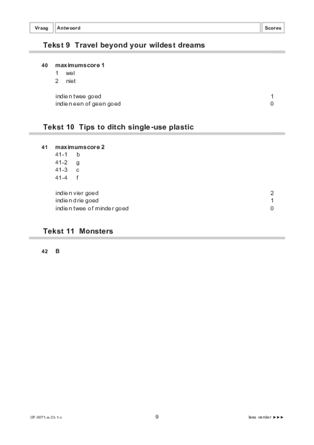 Correctievoorschrift examen VMBO GLTL Engels 2023, tijdvak 1. Pagina 9