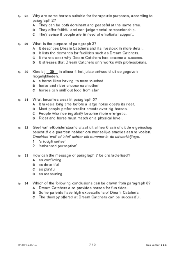 Opgaven examen VMBO GLTL Engels 2023, tijdvak 1. Pagina 7