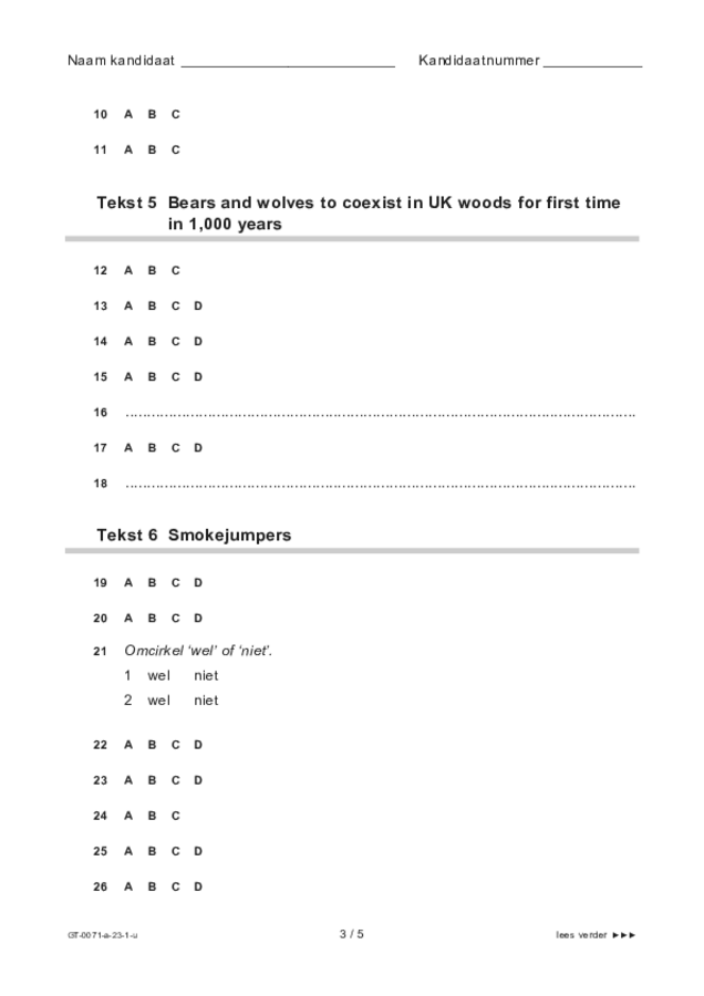 Uitwerkbijlage examen VMBO GLTL Engels 2023, tijdvak 1. Pagina 3