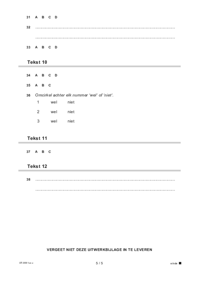 Uitwerkbijlage examen VMBO GLTL Spaans 2021, tijdvak 1. Pagina 5