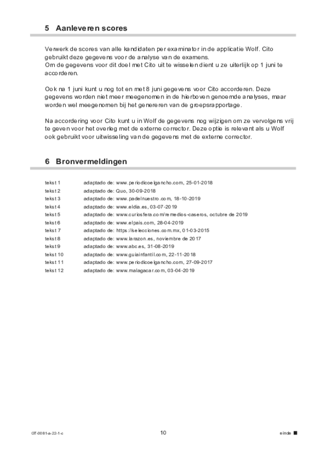 Correctievoorschrift examen VMBO GLTL Spaans 2022, tijdvak 1. Pagina 10