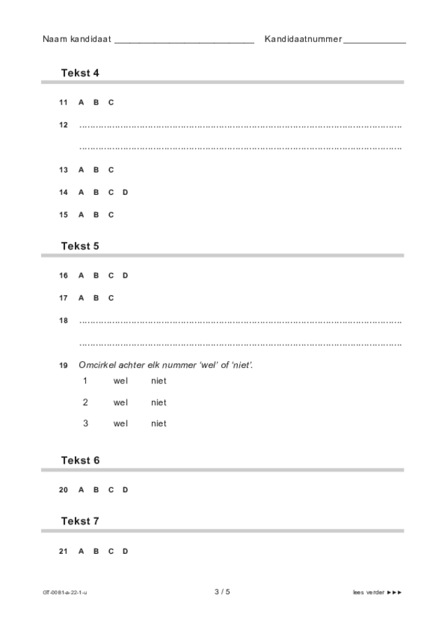 Uitwerkbijlage examen VMBO GLTL Spaans 2022, tijdvak 1. Pagina 3