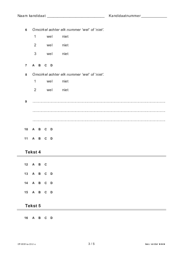 Uitwerkbijlage examen VMBO GLTL Spaans 2022, tijdvak 2. Pagina 3