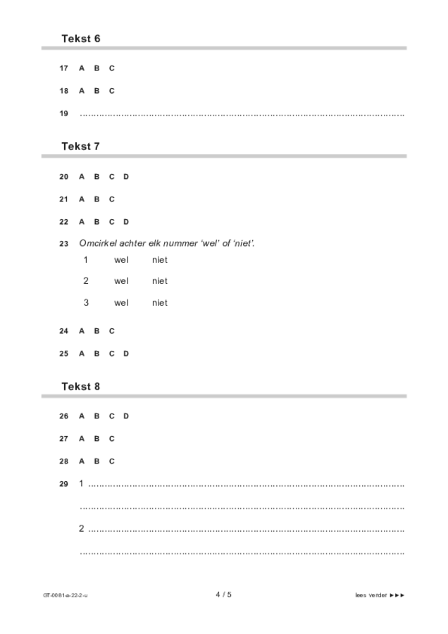 Uitwerkbijlage examen VMBO GLTL Spaans 2022, tijdvak 2. Pagina 4