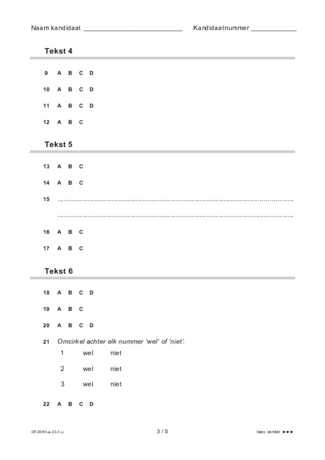 Uitwerkbijlage examen VMBO GLTL Spaans 2023, tijdvak 1. Pagina 3