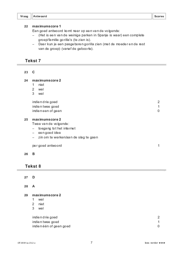 Correctievoorschrift examen VMBO GLTL Spaans 2023, tijdvak 2. Pagina 7