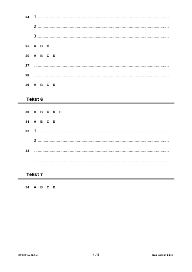 Uitwerkbijlage examen VMBO GLTL Turks 2019, tijdvak 1. Pagina 4