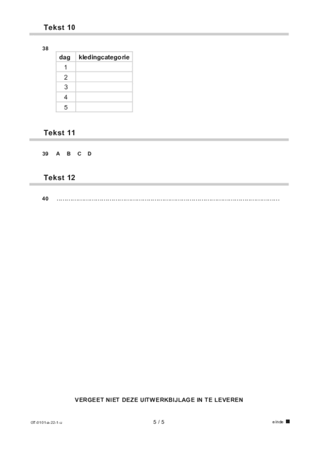 Uitwerkbijlage examen VMBO GLTL Turks 2022, tijdvak 1. Pagina 5