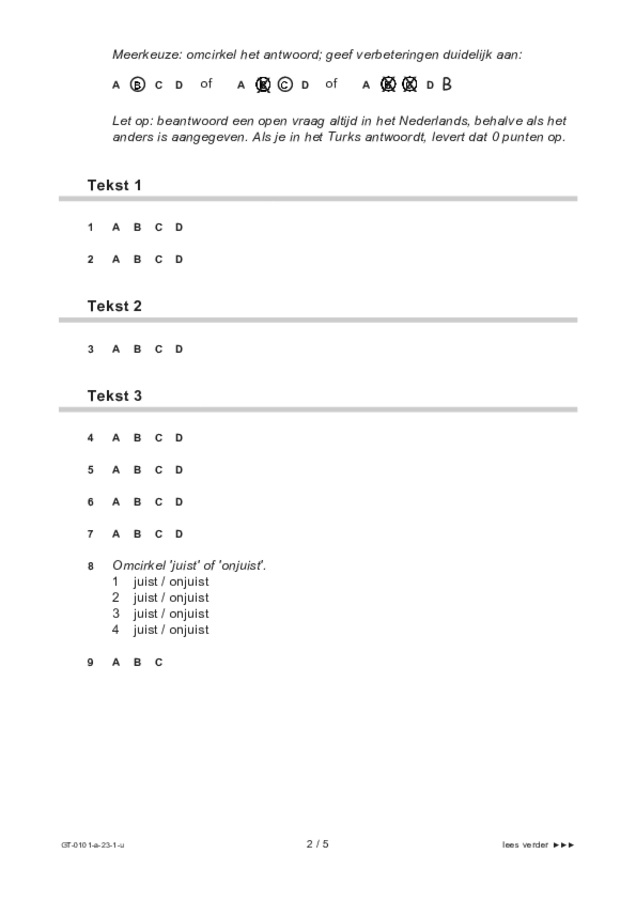 Uitwerkbijlage examen VMBO GLTL Turks 2023, tijdvak 1. Pagina 2