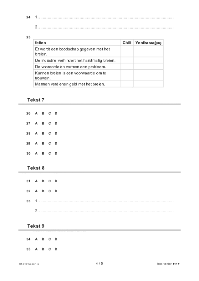 Uitwerkbijlage examen VMBO GLTL Turks 2023, tijdvak 1. Pagina 4