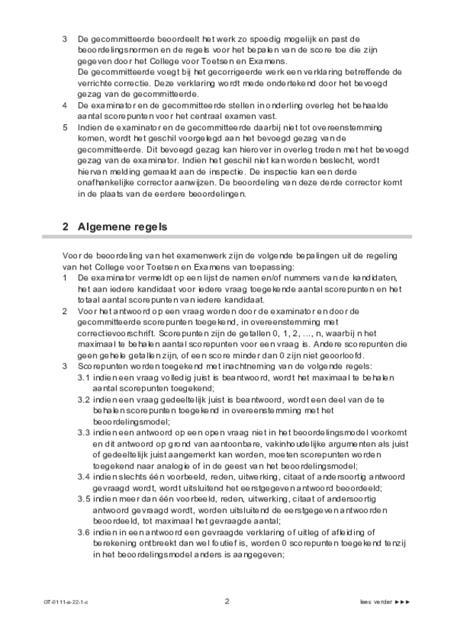 Correctievoorschrift examen VMBO GLTL Arabisch 2022, tijdvak 1. Pagina 2