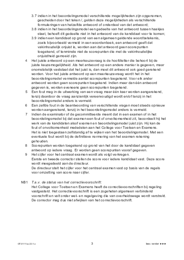 Correctievoorschrift examen VMBO GLTL Arabisch 2022, tijdvak 1. Pagina 3