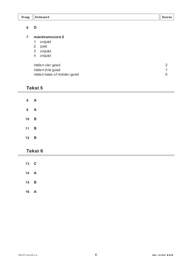 Correctievoorschrift examen VMBO GLTL Arabisch 2022, tijdvak 1. Pagina 6