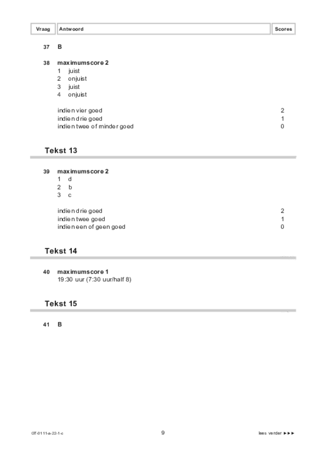 Correctievoorschrift examen VMBO GLTL Arabisch 2022, tijdvak 1. Pagina 9