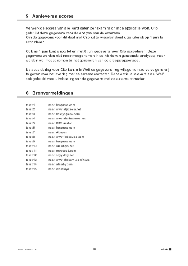 Correctievoorschrift examen VMBO GLTL Arabisch 2022, tijdvak 1. Pagina 10