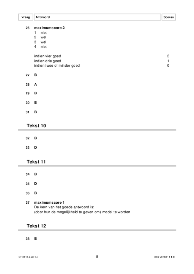 Correctievoorschrift examen VMBO GLTL Arabisch 2023, tijdvak 1. Pagina 8