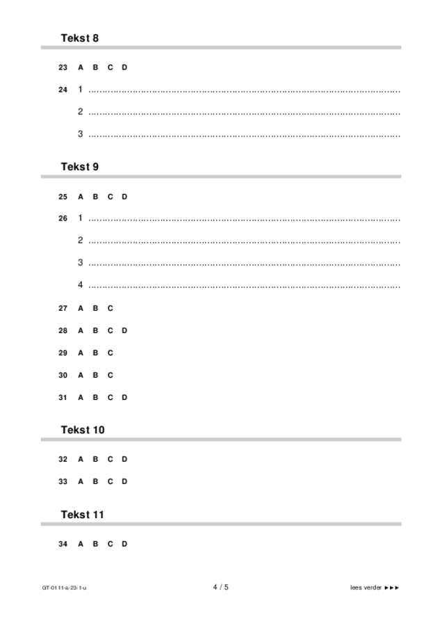 Uitwerkbijlage examen VMBO GLTL Arabisch 2023, tijdvak 1. Pagina 4