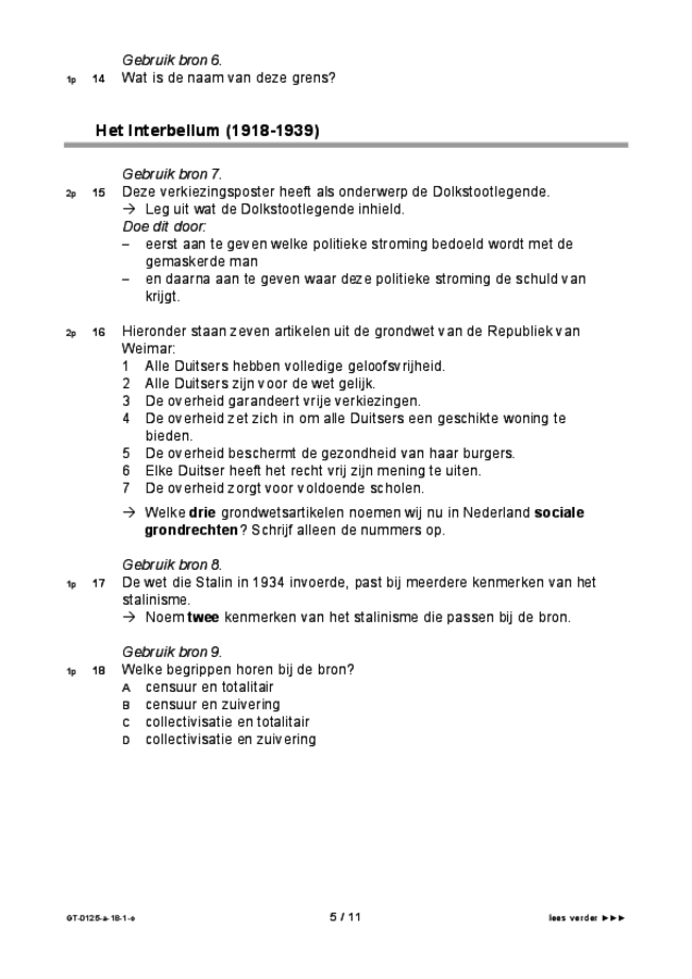 Opgaven examen VMBO GLTL geschiedenis 2018, tijdvak 1. Pagina 5