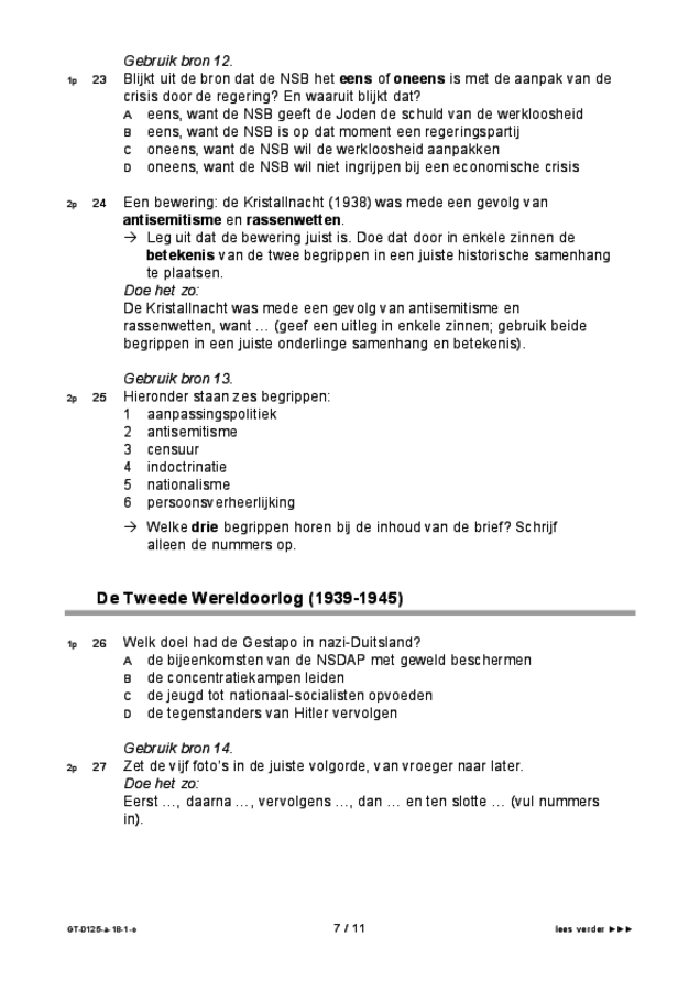 Opgaven examen VMBO GLTL geschiedenis 2018, tijdvak 1. Pagina 7