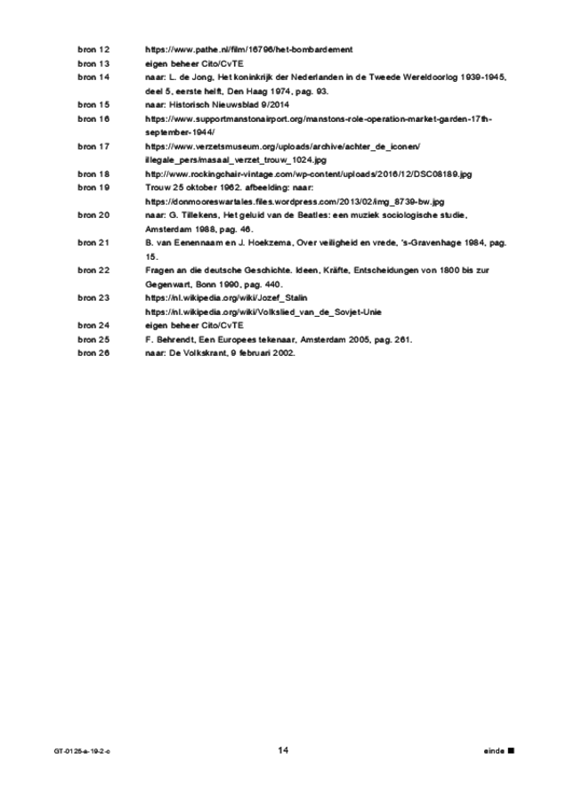 Correctievoorschrift examen VMBO GLTL geschiedenis 2019, tijdvak 2. Pagina 14