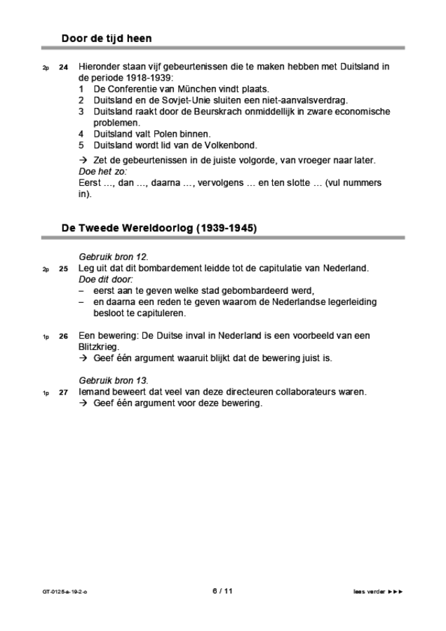 Opgaven examen VMBO GLTL geschiedenis 2019, tijdvak 2. Pagina 6