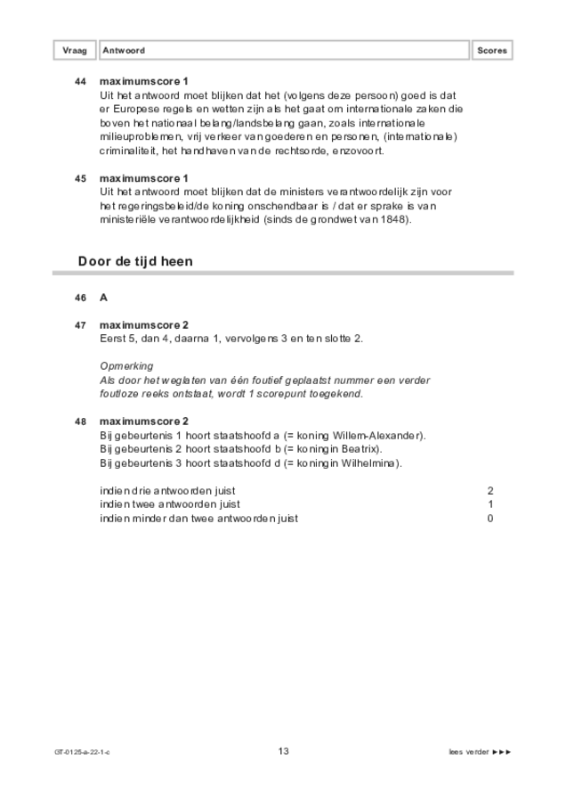 Correctievoorschrift examen VMBO GLTL geschiedenis 2022, tijdvak 1. Pagina 13