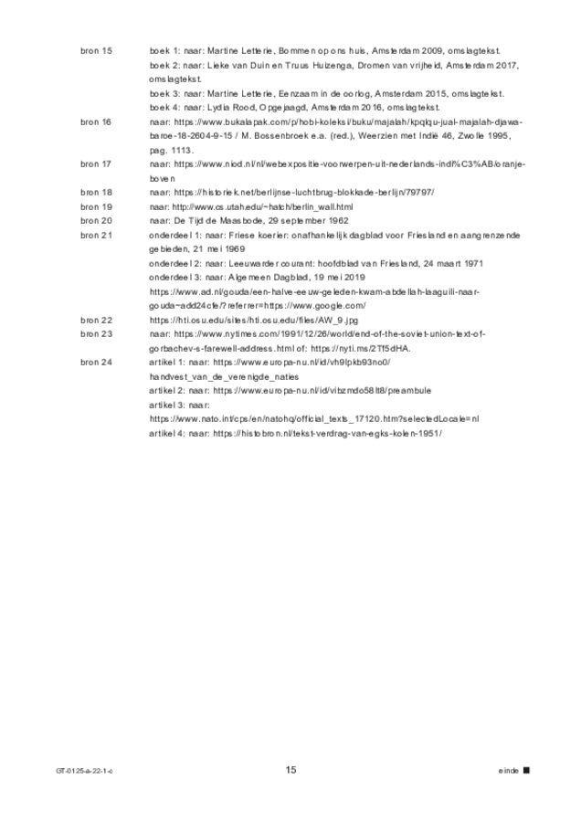 Correctievoorschrift examen VMBO GLTL geschiedenis 2022, tijdvak 1. Pagina 15