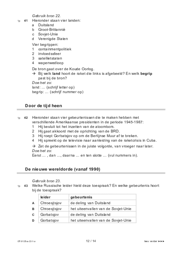 Opgaven examen VMBO GLTL geschiedenis 2022, tijdvak 1. Pagina 12