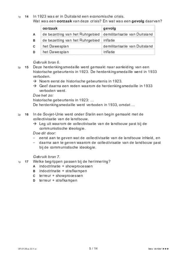 Opgaven examen VMBO GLTL geschiedenis 2022, tijdvak 1. Pagina 5