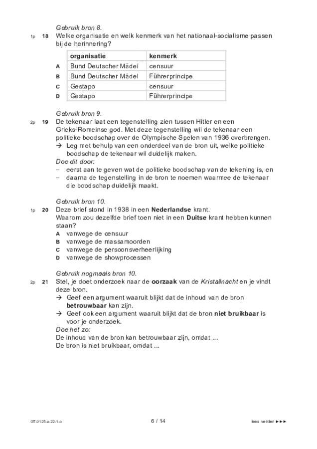 Opgaven examen VMBO GLTL geschiedenis 2022, tijdvak 1. Pagina 6
