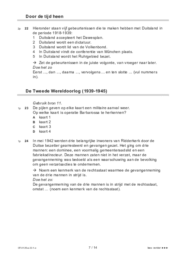Opgaven examen VMBO GLTL geschiedenis 2022, tijdvak 1. Pagina 7