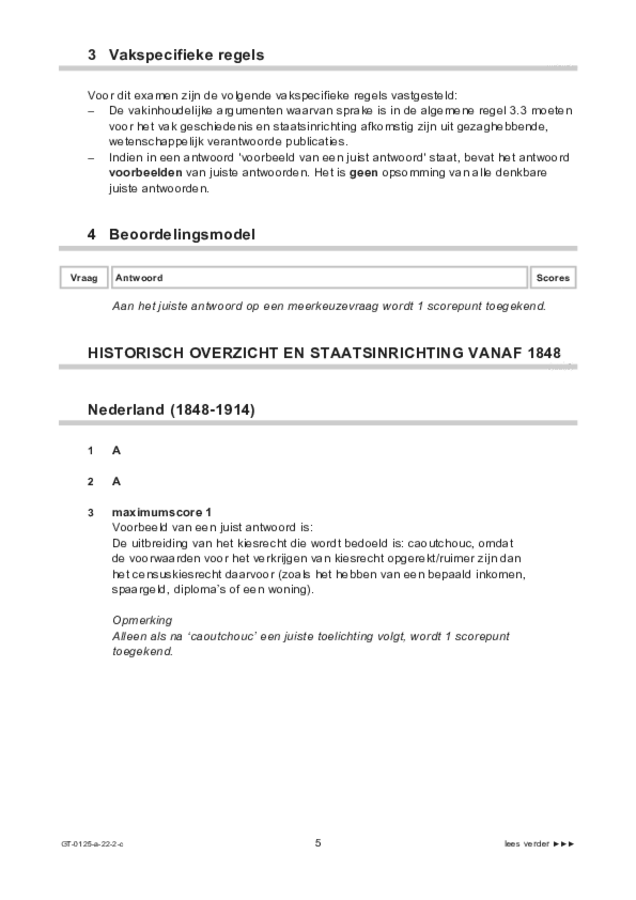 Correctievoorschrift examen VMBO GLTL geschiedenis 2022, tijdvak 2. Pagina 5