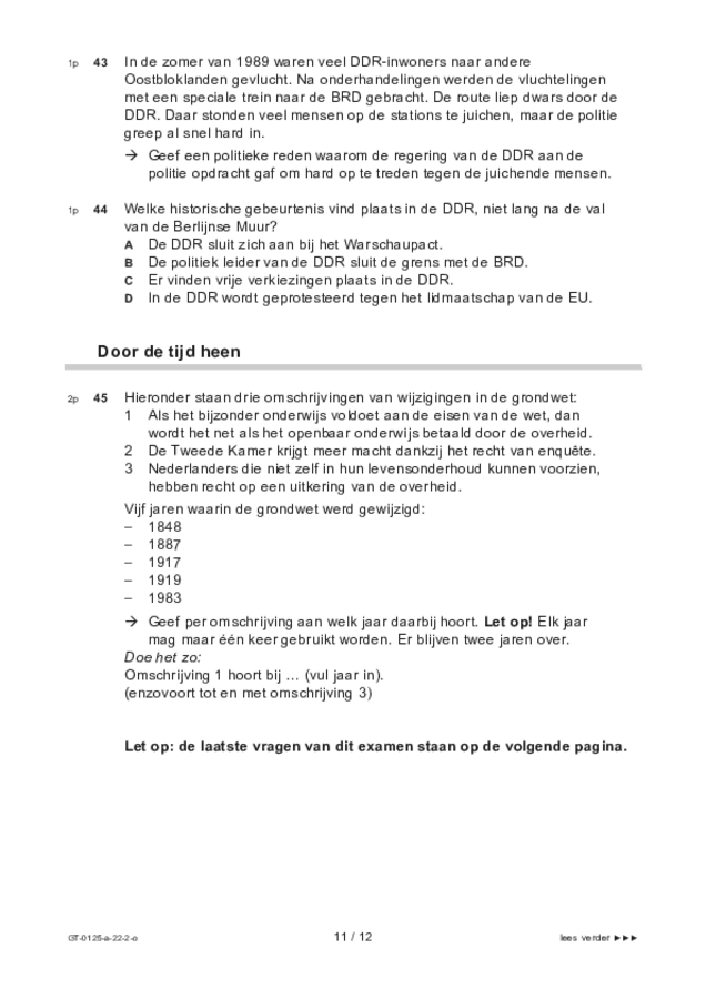 Opgaven examen VMBO GLTL geschiedenis 2022, tijdvak 2. Pagina 11